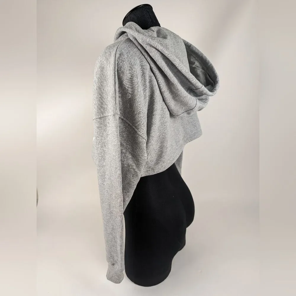 Cropped NEU Neuapparel Hoodie Sweatshirt Grey Women's Medium Long Sleeve - Picture 6 of 8